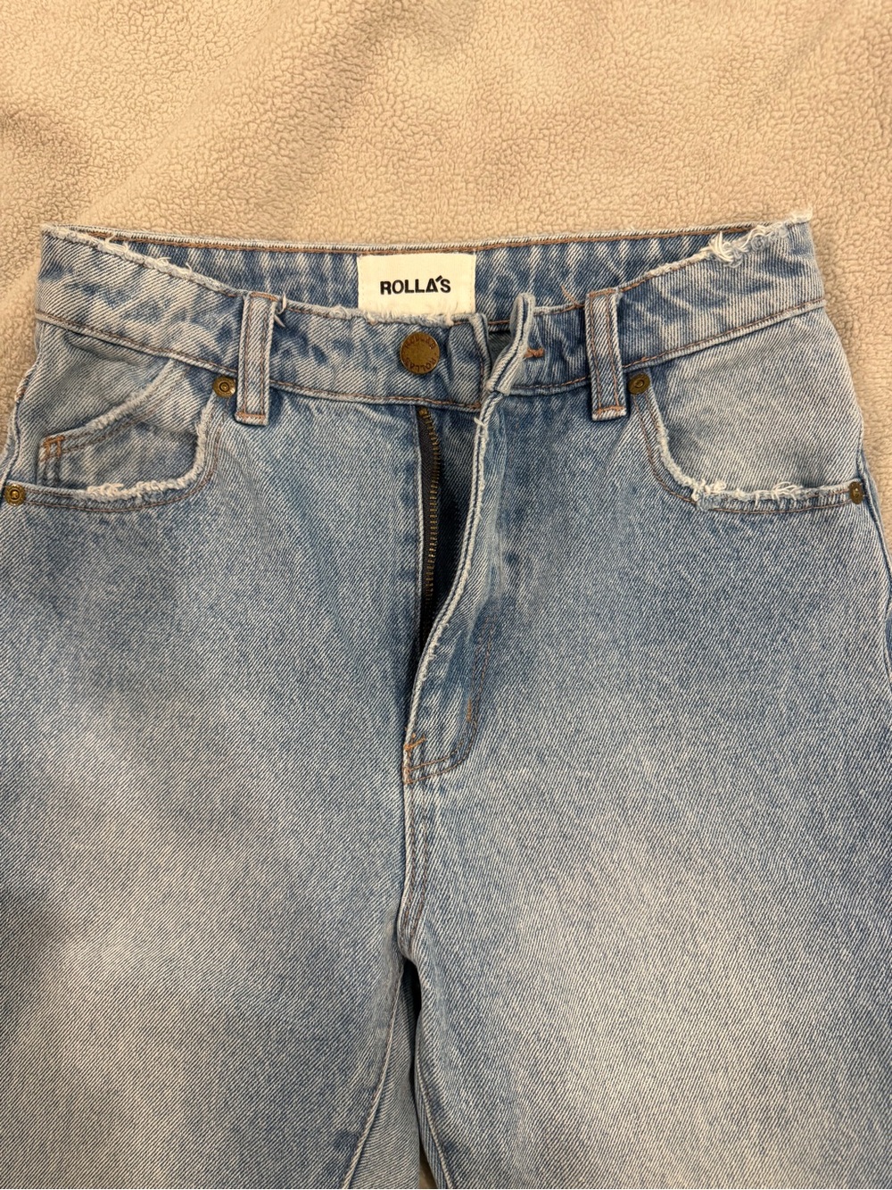 ROLLA'S Light Blue High-Rise Straight Jeans